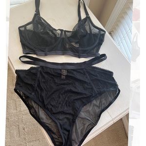 Playful Promises- Gabi Fresh Black Mesh Bra & Panty Set